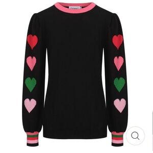Colorful Heart Sleeve Sweater